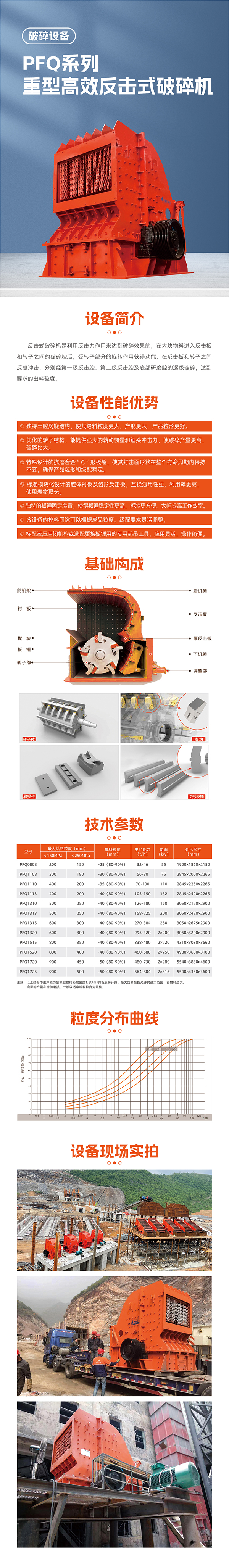 華寶礦機PFQ反擊破碎機設(shè)備技術(shù)參數(shù)